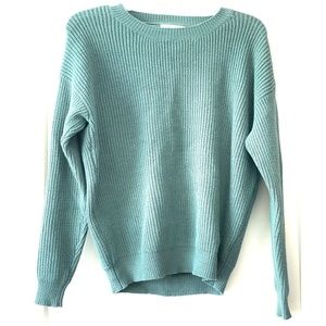 NEW Woven Heart Keyhole Open Back Knit Sweater